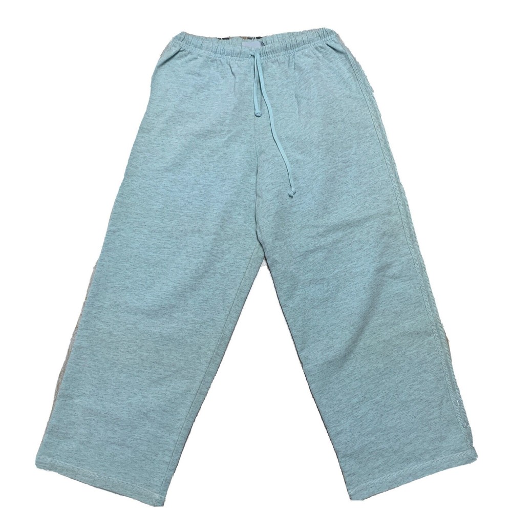 HOT COTTON by MARC WARE 3/4 wide leg blue Turqouise Y2K Pants Made USA size P